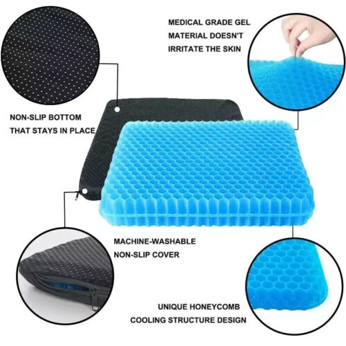 Honeycomb Breathable Gel Seat Cushion Cooling Double Thick Egg Sitting Pad Mat - Picture 8 of 8