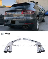 4" Axle Back Exhaust System For 14-Up Porsche Macan S Turbo GTS Muffler Delete