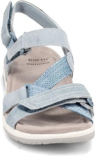 Earth Origins Women's SAVOY SLADE Wide Strappy Sport Sandal Blue Suede NIB - Picture 4 of 7