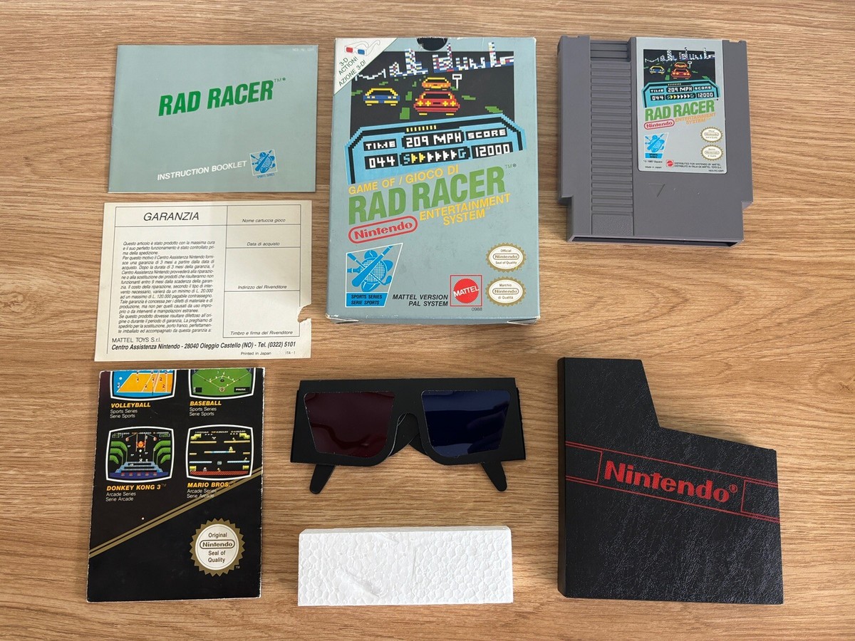 Jeu NES Rad Racer - Version PAL Complète, Fonctionnel Et Nettoyé !