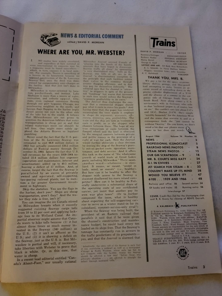 1966 August Trains magazine 567 with a passport Spanish lady (CP279) - Image 2 of 3
