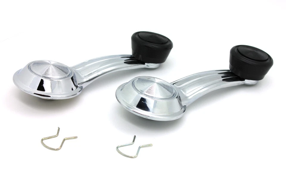 NUEVO par de manivela de ventana cromada / para camioneta Chevy GMC SERIE G 1973-1996 Foto 2 de 4
