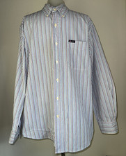CHAPS Easy Care Mens Long Sleeve Button Down Striped Shirt MEN Size M