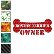 Boston Terrier Owner Bone, Vinyl Decal Sticker, 40 Patterns  3 Sizes, 1639