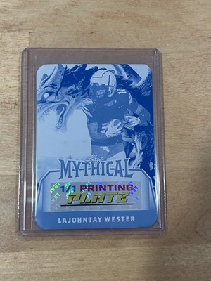 Lajohntay Wester 2025 Leaf Eclectic Signature Football 1/1 Printing Plate