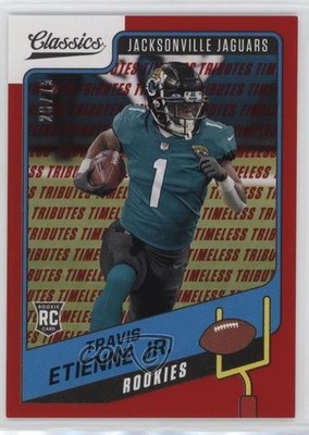 2021 Classics Rookies Timeless Tributes Red 20/75 Travis Etienne Rookie RC 6q5