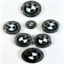 7pcs For Bmw 50th Anniversary Emblem Centre Caps Badges Black White 5x120 68mm 7pcs For Bmw 50th Anniversary Emblem Centre Caps Badges Black White 5x120 68mm