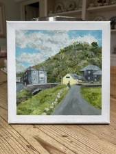 Cornwall 'Bridge at Boscastle' Original landscape painting signed Local artist