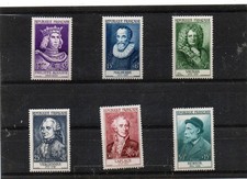 FRANCE série complète de timbres de 1955 n° 1027 à 1032 * TTB voir scans