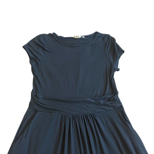 Boden Black Jersey Knit Stretch Dress A-Line Short Sleeve Comfy Size 10 Women's - Picture 2 of 10