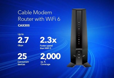 NETGEAR CAX30 AX2700 WiFi Cable Modem Router Nighthawk (Certified Ref)