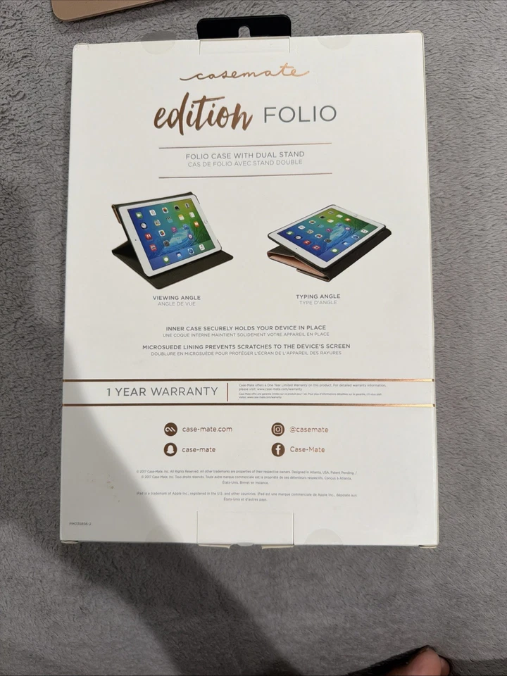 H4. Case Mate Folio Edition Dual Stand Case For iPad Pro 10.5", Pink/Rose Gold - Image 3 of 4