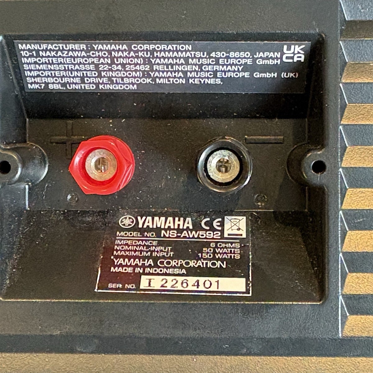 Yamaha NS-AW592 All-Weather Outdoor Patio Garden Speakers | eBay