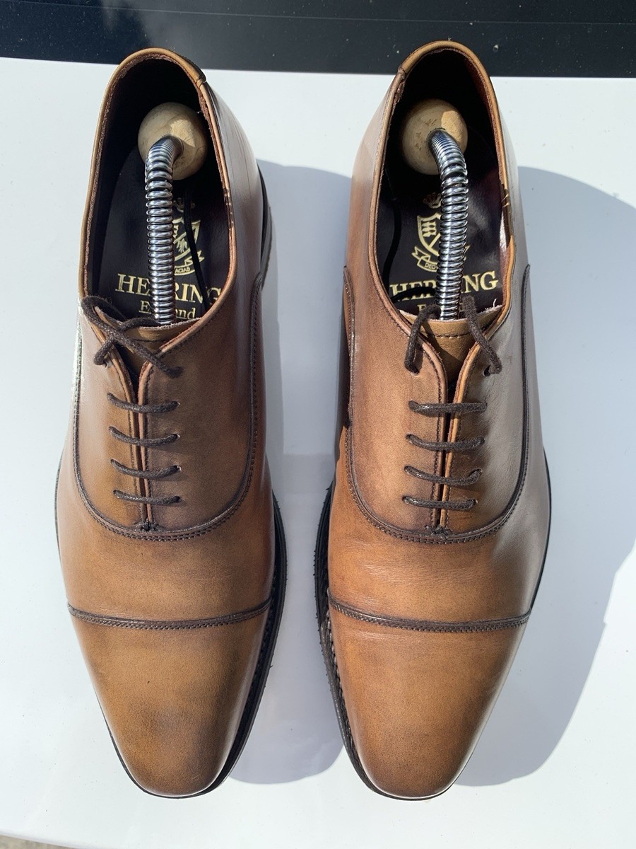 Cheaney & Sons For Herring Olive Brown Churchill Captoe Oxfords UK6.5E/US7.5 Cheaney & Sons For Herring Olive Brown Churchill Captoe  main image 2