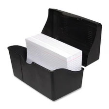 Advantus Index Card Holder - 4.8" X 7" X 4.8" - Plastic - 1 Each Each - Black