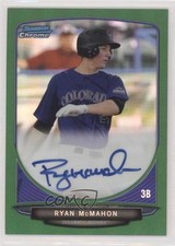2013 Bowman Draft Chrome Prospect Green Refractor 14/75 Ryan McMahon Auto lb9