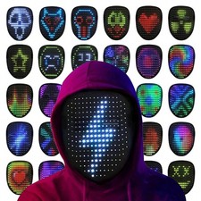 LED Mask with Gesture Sensing for Halloween Costume Cosplay Party Men Women