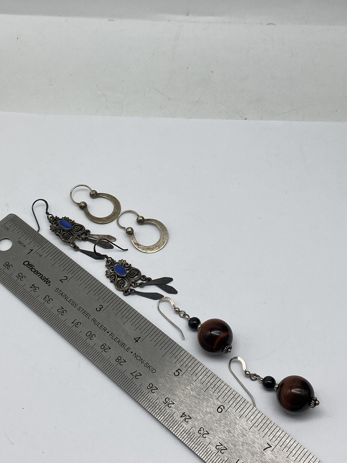Sterling Silver Assorted Earring Bundle 3pcs 23.3g - image 9