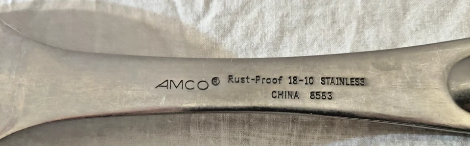 Espátula ranurada a prueba de óxido de acero inoxidable 14" AMCO 18/10 bonito utensilio cocina Foto 4 de 4