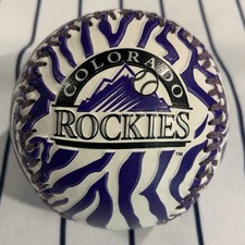 Colorado Rockies Purple Zebra Stripes 2015 Rawlings Souvenir Baseball Ball