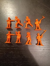 Red Plastic Firemen Firefighter Figures Lot of 8