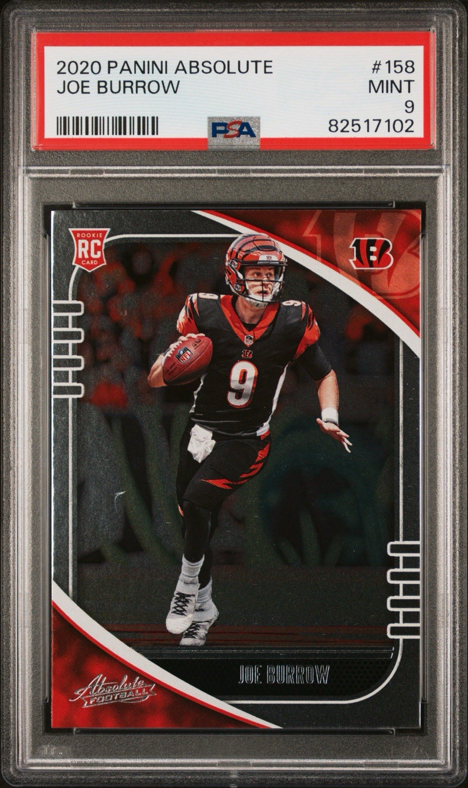 2020 Panini Absolute Joe Burrow Rookie RC #158 PSA 9