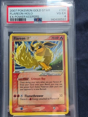 Flareon Gold Star 100/108  Ex Power Keepers - PSA 4 - Pokemon