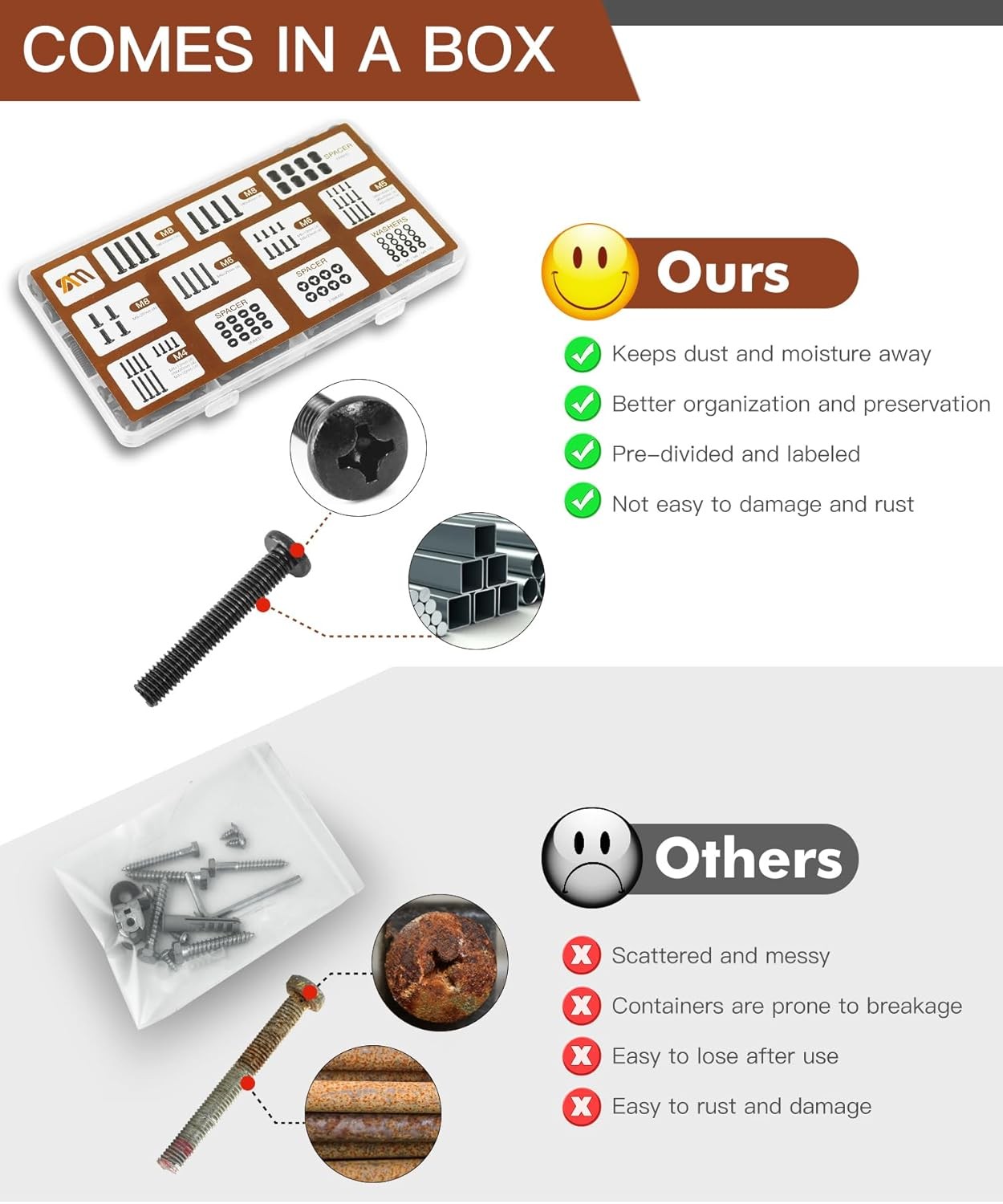 92PCS Universal TV Mounting Hardware Screw Kit Set-M4 M5 M6 M8 Screws 80", Black