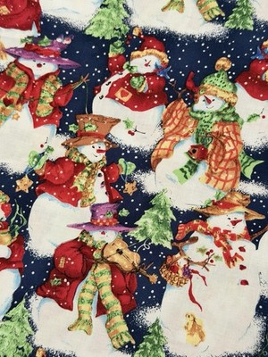 Edith Collection Exclusively Galaxy by E.E. Schenck Christmas Snowman Fabric 4.3