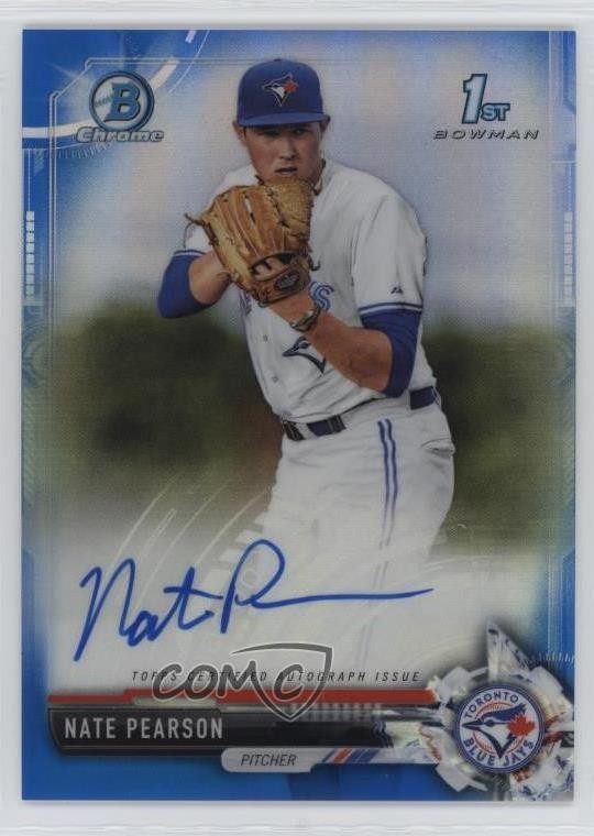 2017 Bowman Draft Chrome Pick Blue Refractor 51/150 Nate Pearson Auto 13iq