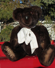 VINTAGE REAL FUR TEDDY BEAR BROWN BLACK OOAK ARTIST BEAVER FOX SABLE MINK COAT