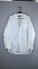 Lauren Ralph Lauren Shirt Mens 17 34/35 White Slim Fit Stretch Non Iron Dress