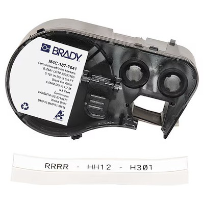 Brady M4c-187-7641 Sleeve Label, White, Polyolefin, 1 In W