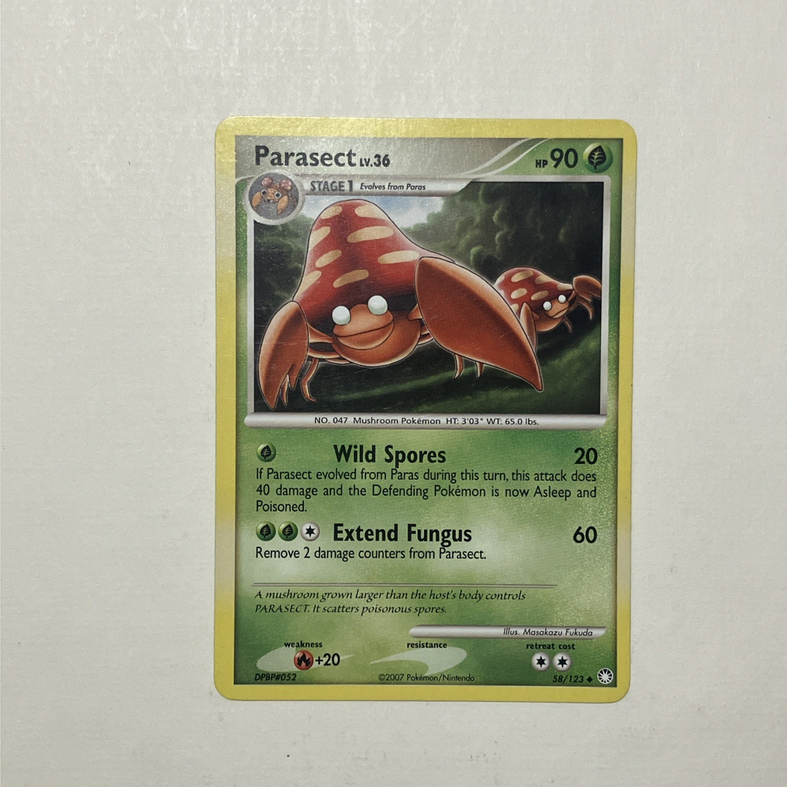 Parasect 58/123 Mysterious Treasures 2007 Regular Uncommon