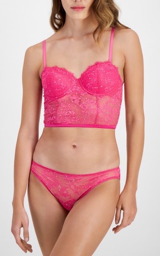 I.n.c. International Concepts Women's Embellished Lace Bustier, Divine Berry, M - Picture 3 of 3