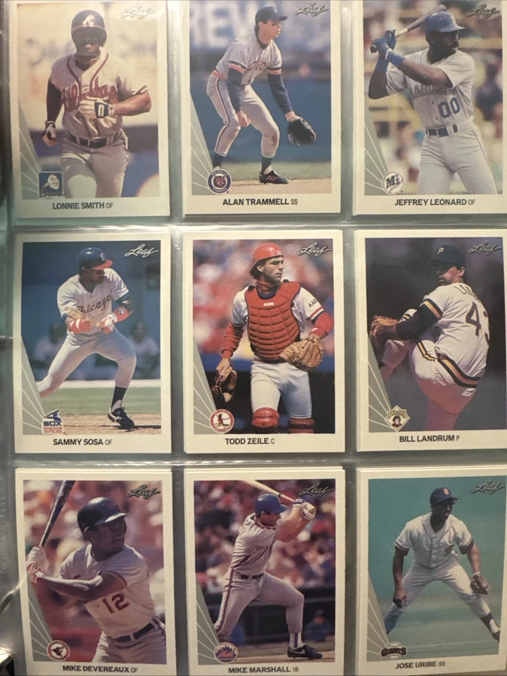 1990 Leaf Baseball Card Complete Set (528) w/ Frank Thomas & Sosa Rookies Sharp - Image 4 of 4