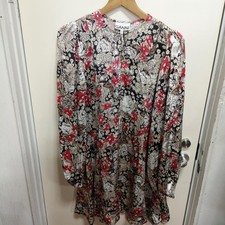 GANNI Rayon No Collar Dress 34 Botanical Multicolor Used