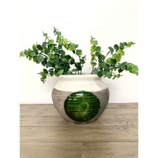 Vintage Mid Century Studio Art Pottery Vase Bowl Pot Green Glaze