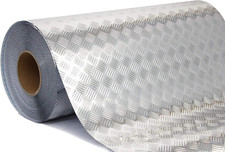 Industrial Utility Diamond Plate Metallic Chrome Finish Vinyl Wrap Silver 17.8