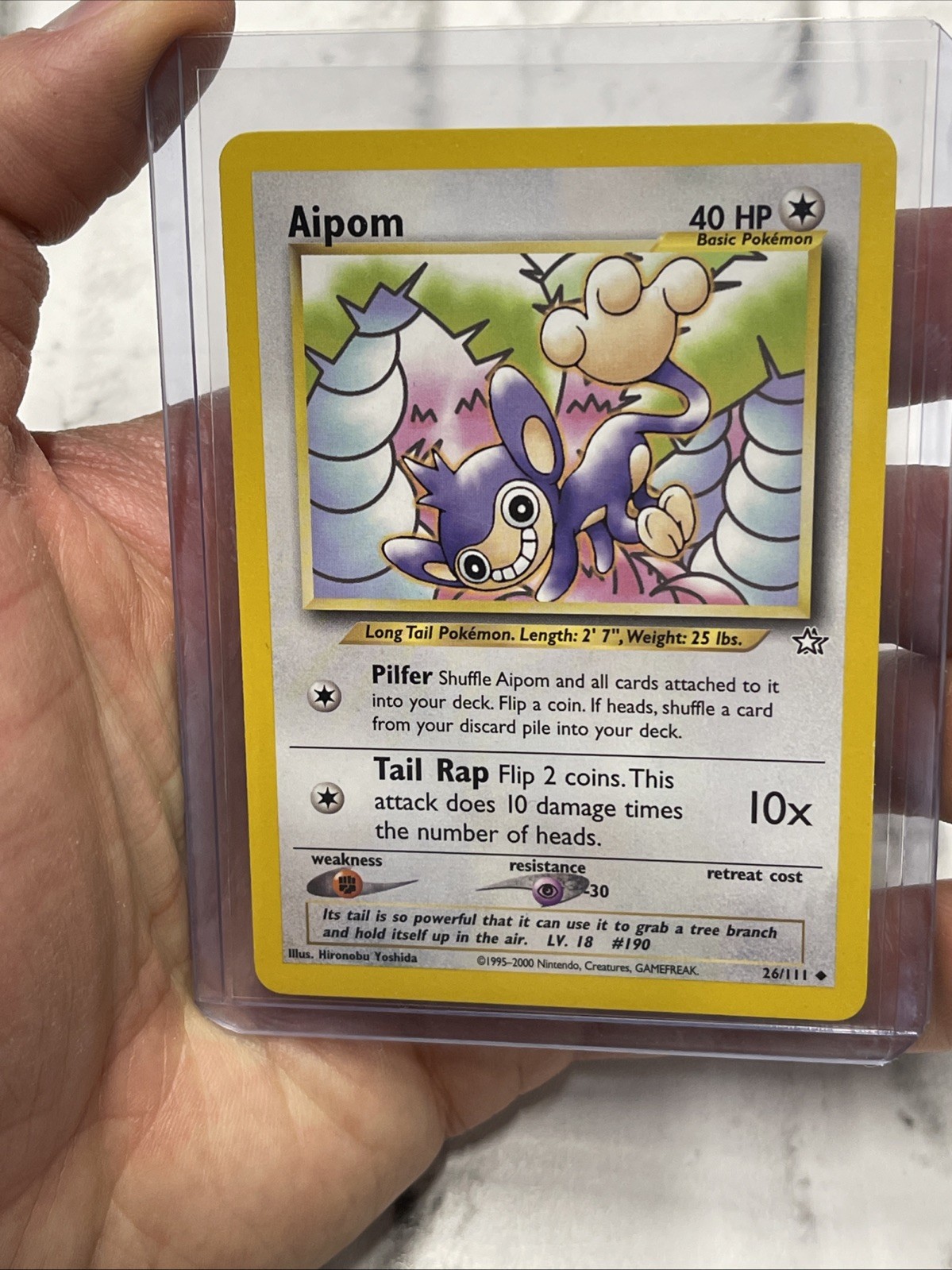 Aipom Neo Genesis Near Mint NM English 26/111 Uncommon Pokémon Card Vintage WOTC