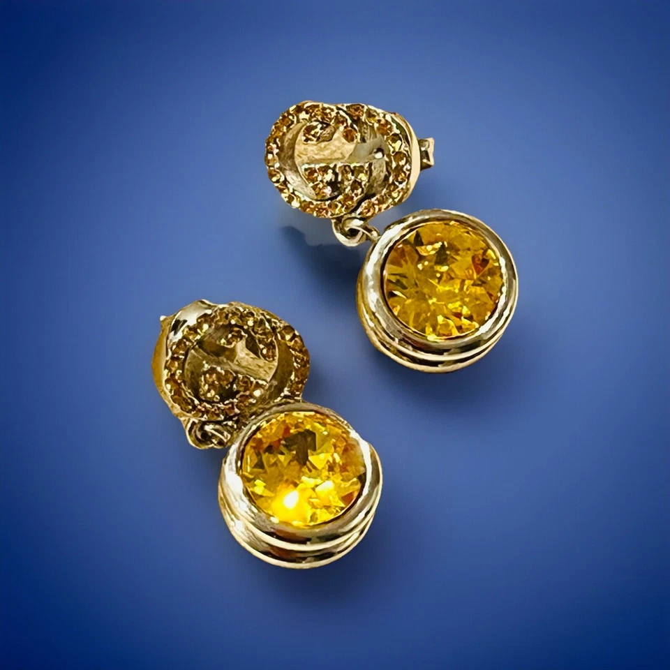 Auténticos Pendientes Gucci Doble G Oro Naranja Foto 3 de 4