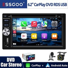 Double Din 6.2" Car DVD Radio Apple/Android Auto Carplay Car Stereo BT FM Cam