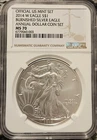 2014 W MS70 (Burnished) Silver Eagle Annual Dollar Set NGC - Classic Brown Label
