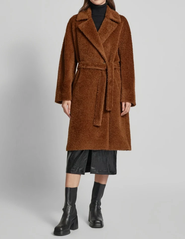 Marella by Max Mara Ippy Alpaca Wool Belted Coat, Brown UK 10 RRP £835 BNWT - Image 2 of 4