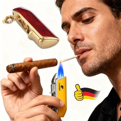 NEU Metall Zigarre 3 Flame Jet Torch Feuerzeug Butangas Zigarettenanzünder Punch