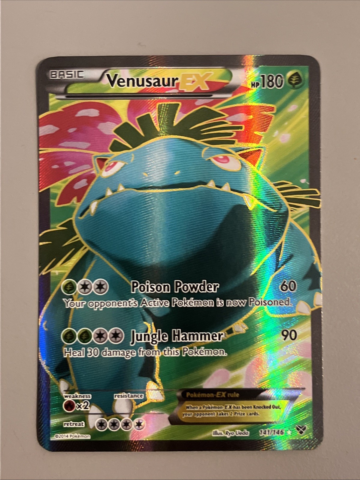 Pokémon TCG Venusaur-EX Holo Full Art Ultra Rare Card XY 141/146 NM