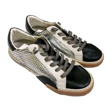 Dolce Vita Zina Womens Fashion Sneakers Pewter Embossed Leather Sz 5 READ New