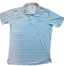 Johnnie-O Featherweight Golf Polo Shirt Men s Medium Blue Cocktail Print UPF 50