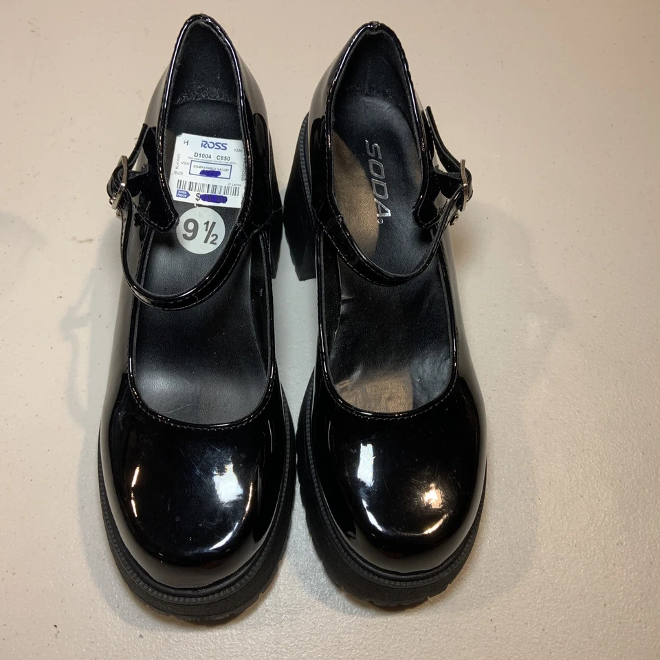 Soda Black Platform Heels Women Size 9.5 [O3] - Image 2 of 4