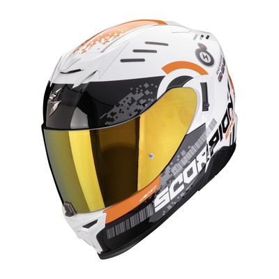 SCORPION Integralhelm EXO-520 EVO AIR TITAN Weiss Orange Gr: 2XL ECE 22.06